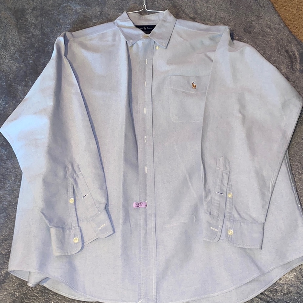 🐎Ralph Lauren large blue button-down dress shirt